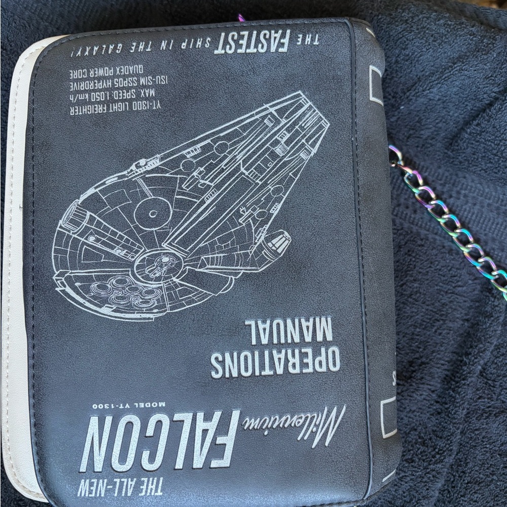 Star Wars Millennium Falcon 'Operations Manual' Crossbody Bag - Black - Picture 2 of 6
